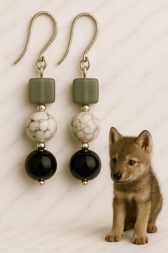 Dabīgo akmeņu auskari "Mežonīgā dvēsele"